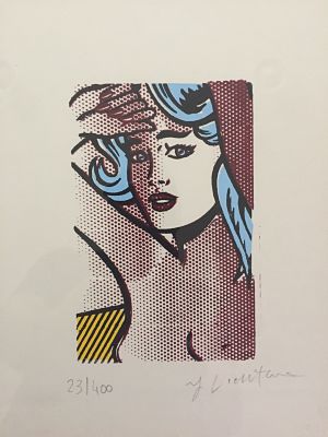 Roy Lichtenstein-nude with blue hair